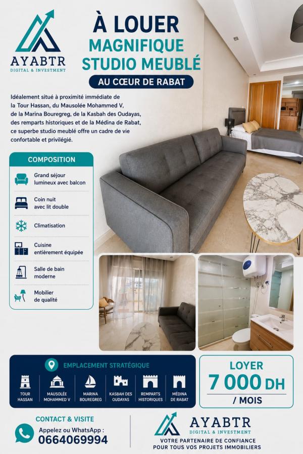 Location annuelle&nbsp;Appartement&nbsp;RABAT&nbsp;MAROC&nbsp;&nbsp;
