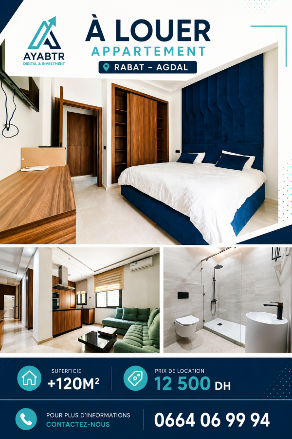Location annuelle&nbsp;Appartement&nbsp;RABAT&nbsp;MAROC&nbsp;&nbsp;