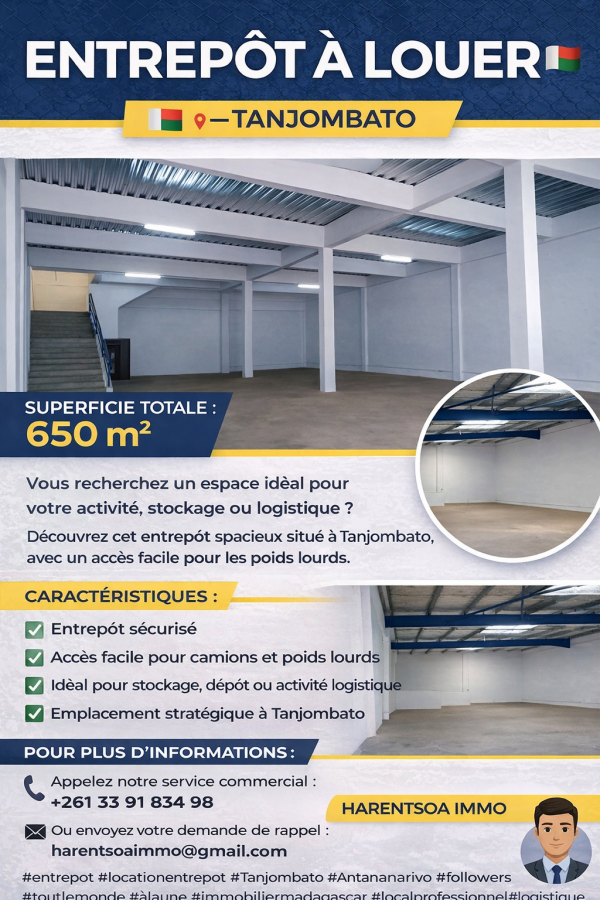Location annuelle&nbsp;Bureau/Local&nbsp;ANTANANARIVO&nbsp;MADAGASCAR&nbsp;&nbsp;