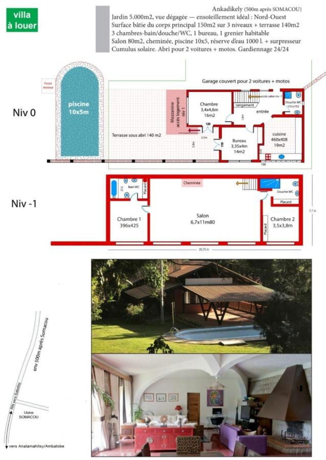 Location annuelle Maison/Villa ANTANANARIVO MADAGASCAR  