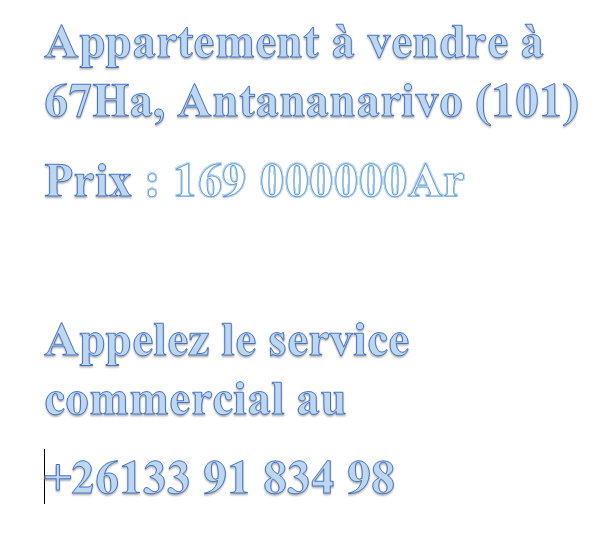 Vente Appartement ANTANANARIVO MADAGASCAR  