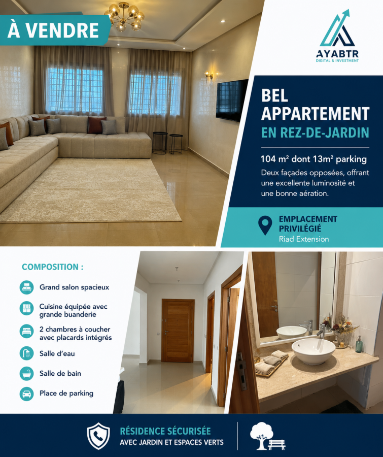 Vente&nbsp;Appartement&nbsp;RABAT&nbsp;MAROC&nbsp;&nbsp;