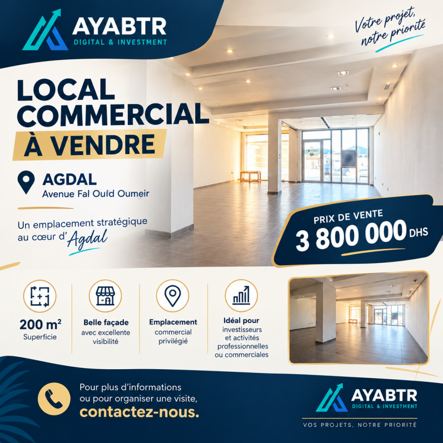 Vente&nbsp;Bureau/Local&nbsp;RABAT&nbsp;MAROC&nbsp;&nbsp;