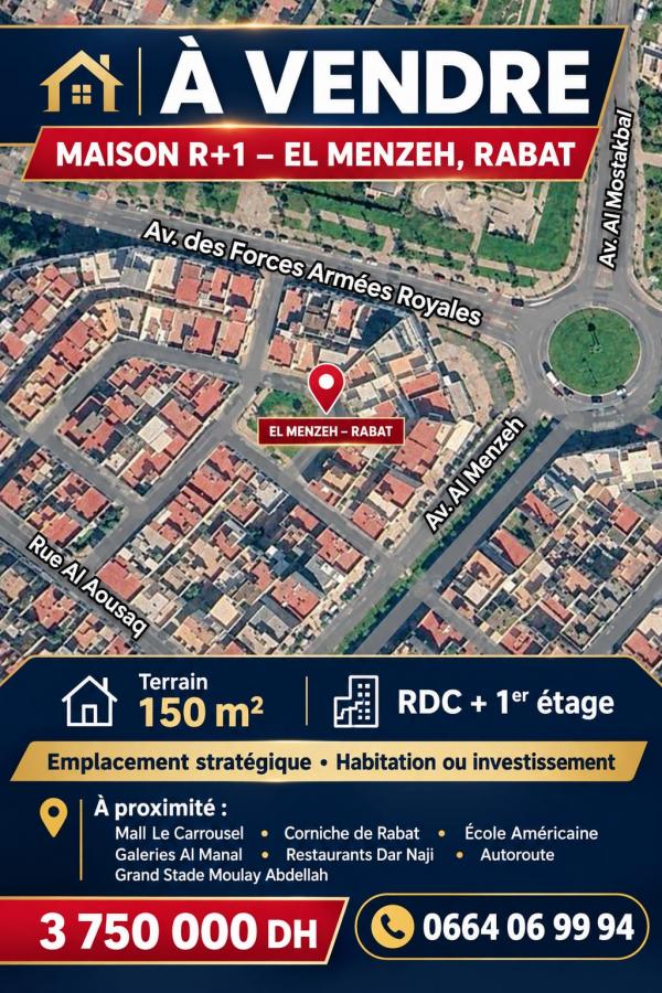 Vente&nbsp;Maison/Villa&nbsp;RABAT&nbsp;MAROC&nbsp;&nbsp;