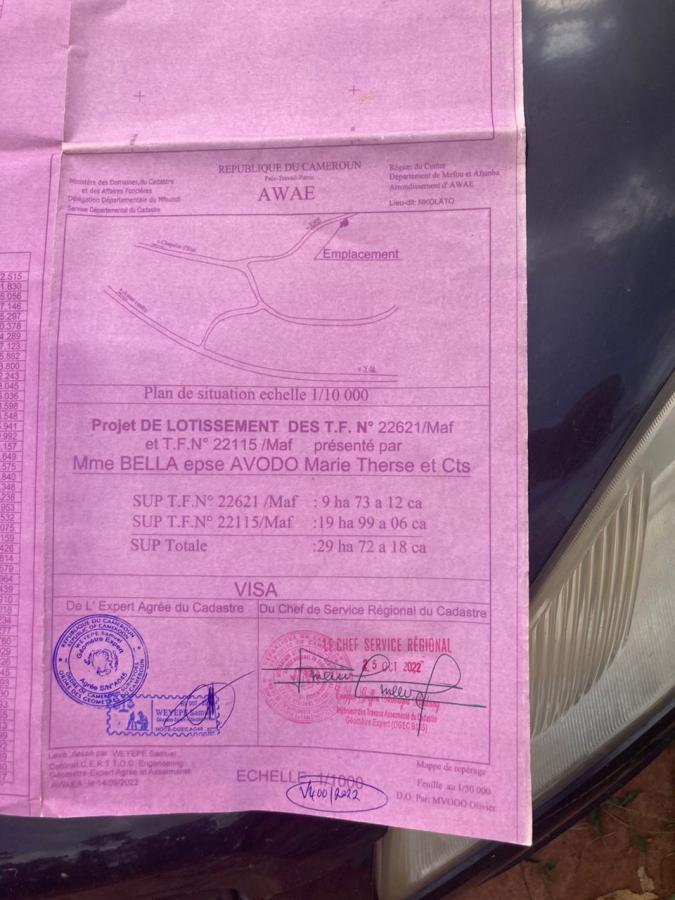 Vente Terrain YAOUNDE CAMEROUN  