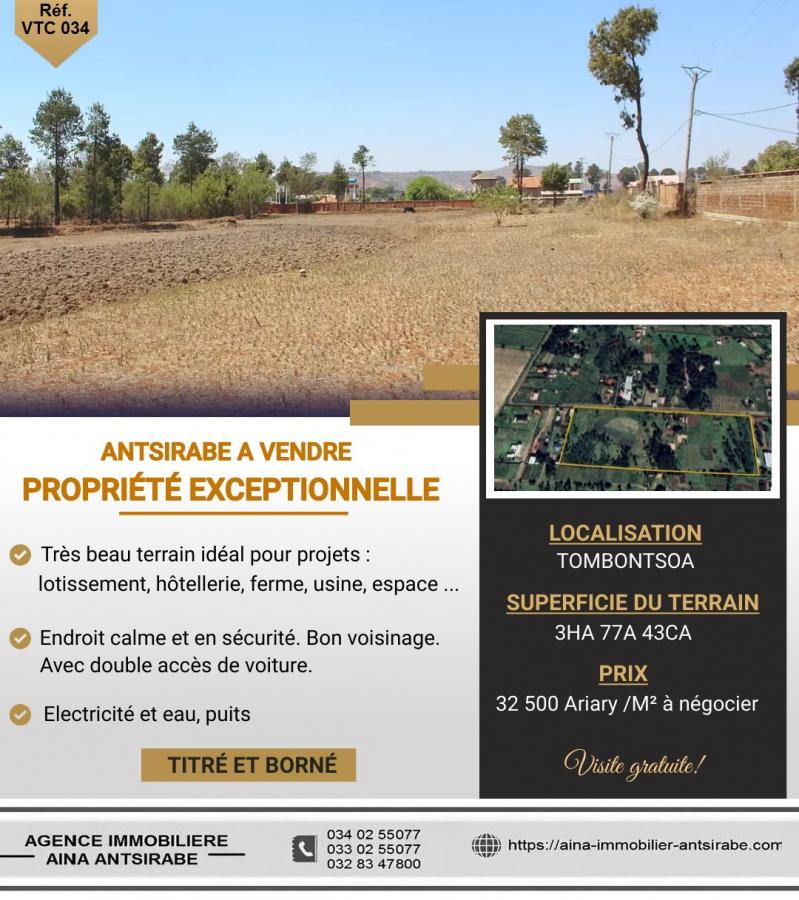 Vente Terrain ANTSIRABE MADAGASCAR  