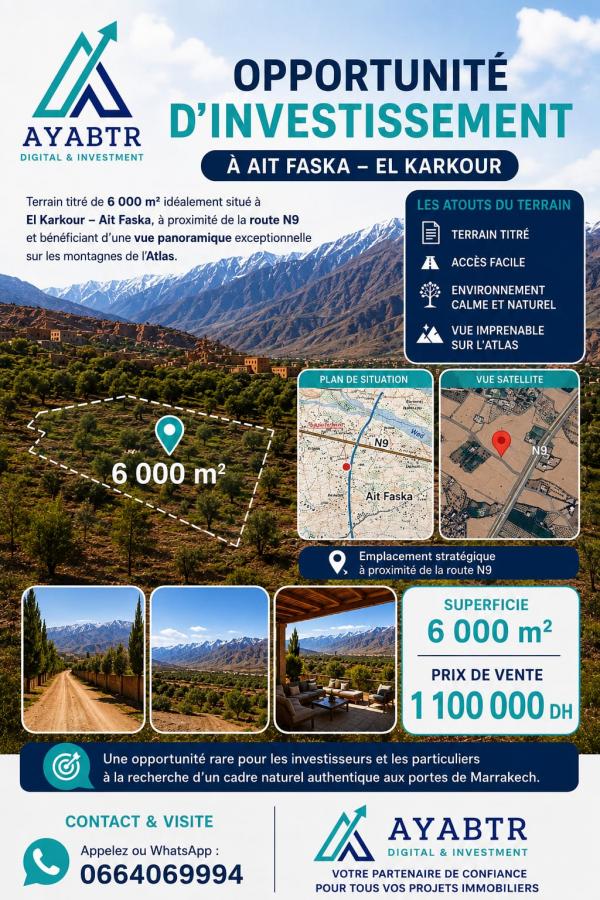 Vente&nbsp;Terrain&nbsp;MARRAKECH&nbsp;MAROC&nbsp;&nbsp;