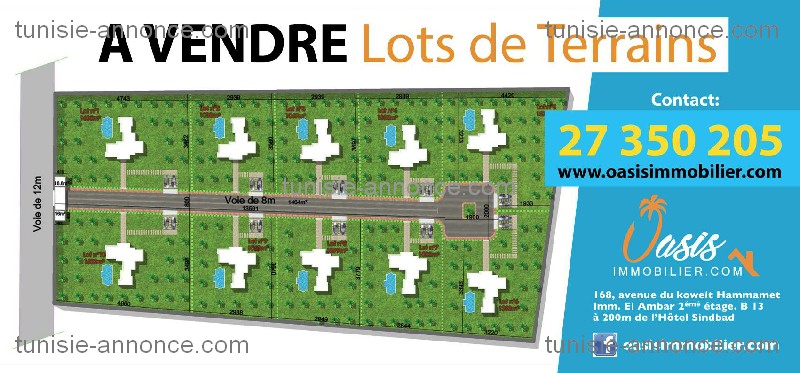 Vente Terrain HAMMAMET TUNISIE  